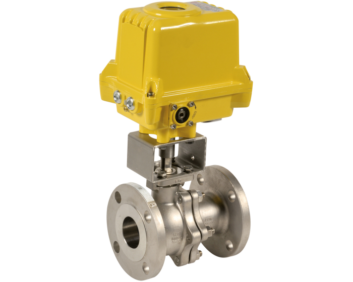 Split-body stainless steel ball valve 757 ANSI 150 1/2'' +SA05X 230V AC